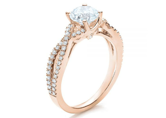 爪のSetting 18KローズGold Ring 0.8ct With GH VS1 GIA Diamond