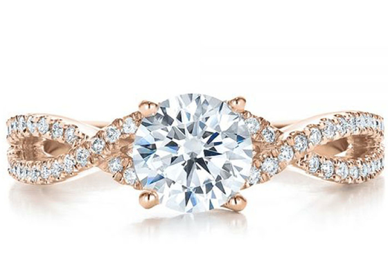 爪のSetting 18KローズGold Ring 0.8ct With GH VS1 GIA Diamond