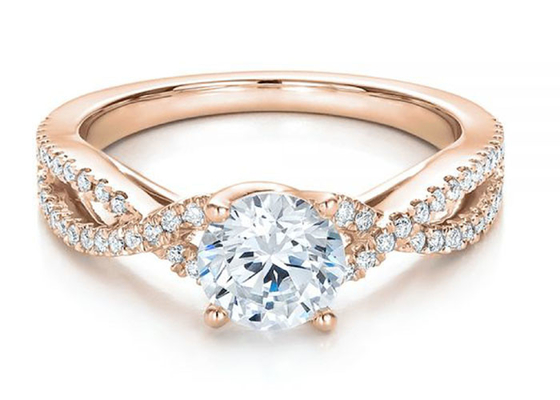 爪のSetting 18KローズGold Ring 0.8ct With GH VS1 GIA Diamond