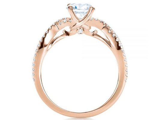 爪のSetting 18KローズGold Ring 0.8ct With GH VS1 GIA Diamond