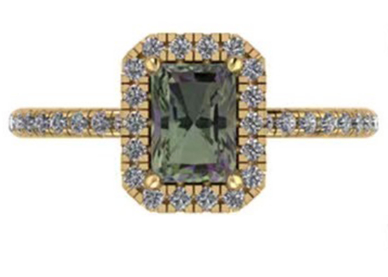 OV6X8mm 14K Solid Gold Jewellery、Rectangle 1.3 Carat Diamond Engagement Ring