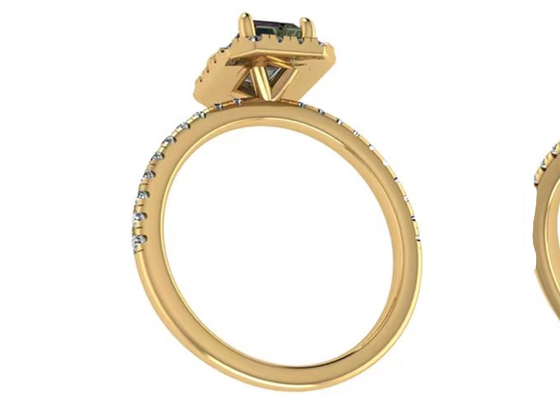 OV6X8mm 14K Solid Gold Jewellery、Rectangle 1.3 Carat Diamond Engagement Ring