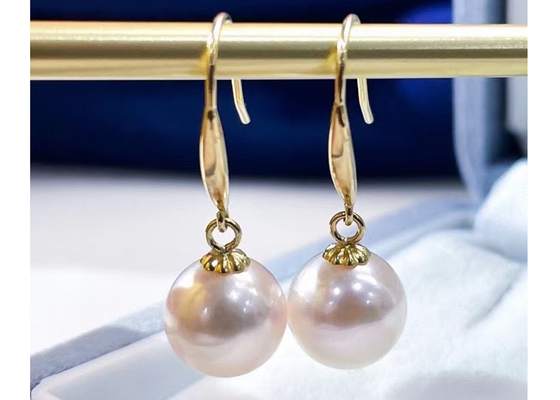 OEM Round Pearl Earring、Wedding 9-9.5MM DimensionのためのClassic Pearl Dangle Earrings