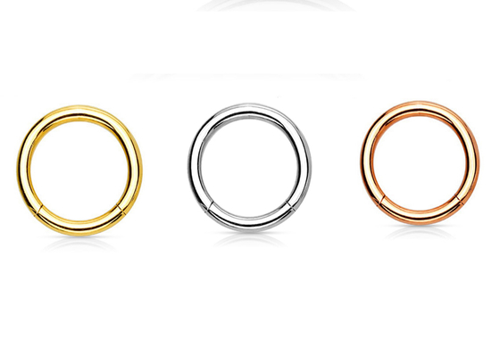螺旋形Piercing 14K Gold Clicker For Cartilage Tragus 16g-40g