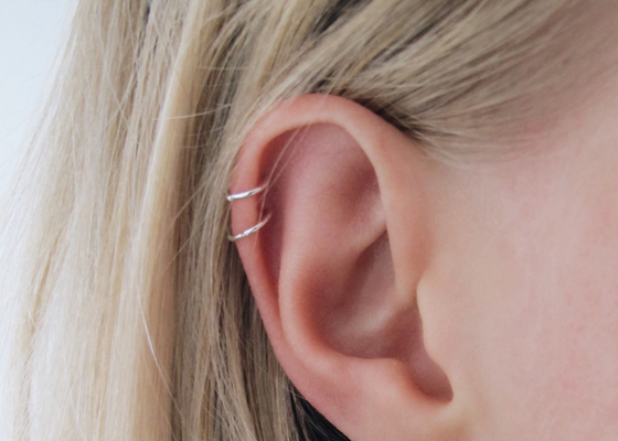 螺旋形Piercing 14K Gold Clicker For Cartilage Tragus 16g-40g