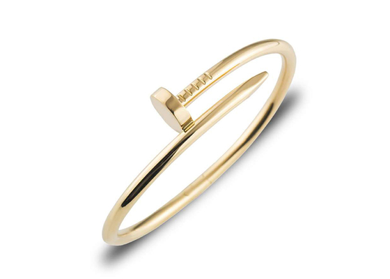 幅3.5mm 18k Yellow Gold Bracelet、EngagementのためのJuste国連Clou Bangle
