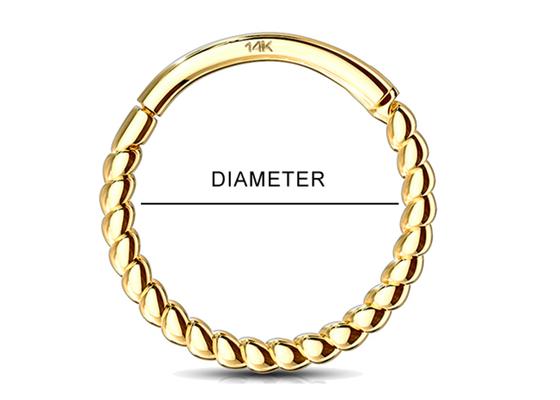歪んだRope 14k Gold Nose Ring 18G、GiftのためのNose Piercing Clicker