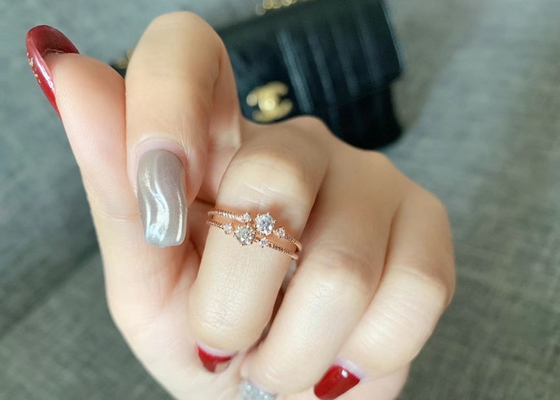 爪Setting 14k Gold Diamond Ring、0.1 Ct Diamond Ring For Gift