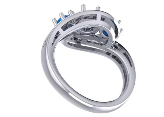 Engagementのための0.8カラットNatural Blue Topaz Ring Prong Setting Type