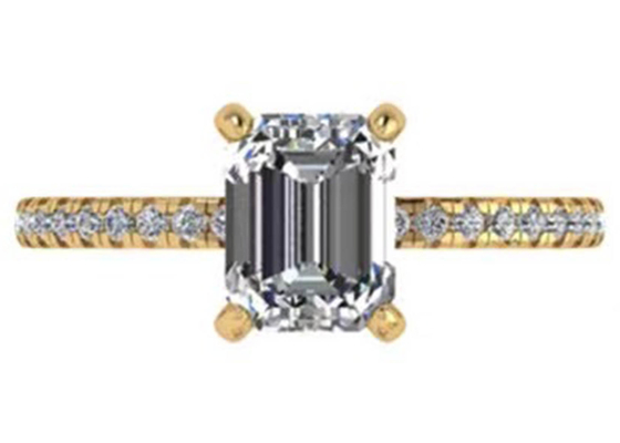 Cutエメラルドの18KローズGold Ring Wiith 7.58×5.83mm Dimension Natural Diamond OEM