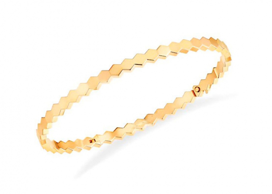 Engagement OEMのための六角形18k Solid Gold Bangle Bracelet 4mm Width