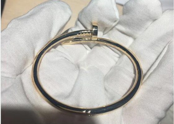 幅3.5mm 18k Yellow Gold Bracelet、EngagementのためのJuste国連Clou Bangle