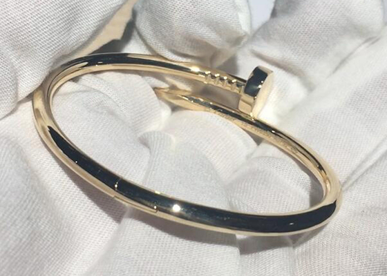 幅3.5mm 18k Yellow Gold Bracelet、EngagementのためのJuste国連Clou Bangle