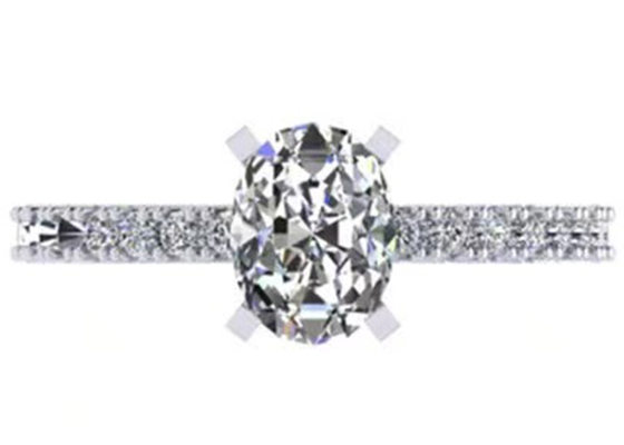 円形Cut 1.5 Carat Oval Diamond Ring 2.45g Weight OV8×6MM Size For Engagement