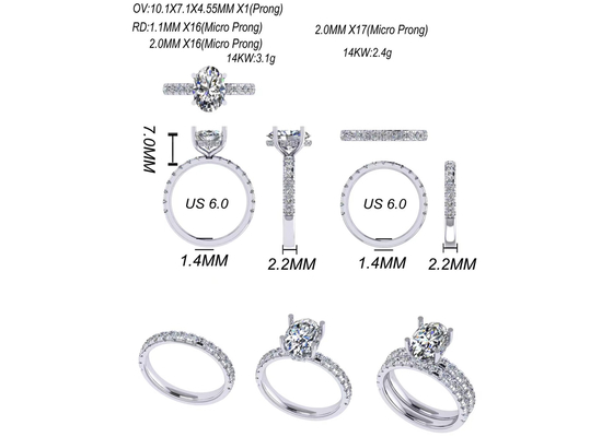 手のSetting 2.45g 14K Solid Gold Jewellery ODM For Engagement