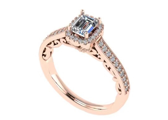 0.8ct 14K純金Jewelleryは、婚約指輪金の置いたRA5.6×4.5MMを上がった
