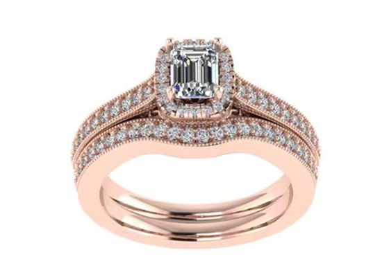 0.8ct 14K純金Jewelleryは、婚約指輪金の置いたRA5.6×4.5MMを上がった