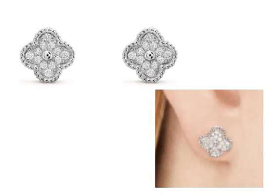 0.24ct 18k Gold Diamond Earrings、10mm Diamond Ear Studs 2.37g Weight