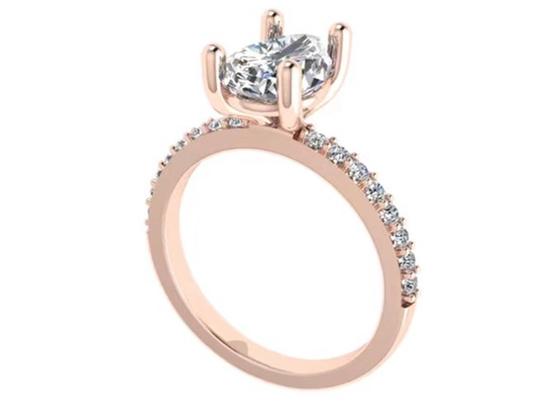 ナシCut 18kローズGold Wedding Ring Engagementのための10.67x7.23x4.1mm