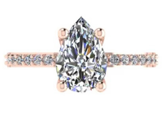 ナシCut 18kローズGold Wedding Ring Engagementのための10.67x7.23x4.1mm