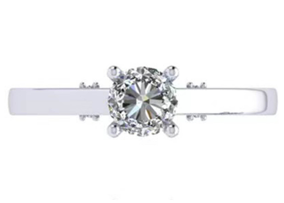 爪Setting 18k White Gold Wedding Ring、GIA 5.35mm Round Brilliant Cut Diamond Ring