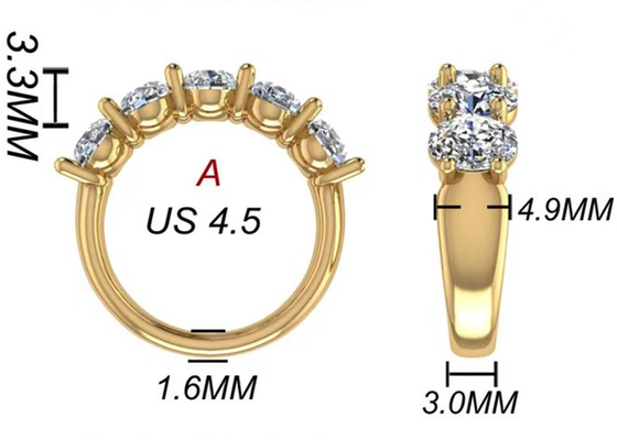 Anniversaryのための楕円形のDiamond 18KローズGold Ring 6.43x 4.7x 3.03mm Size