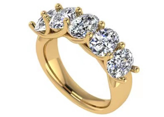 Anniversaryのための楕円形のDiamond 18KローズGold Ring 6.43x 4.7x 3.03mm Size