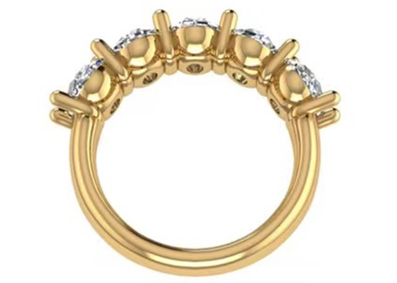 Anniversaryのための楕円形のDiamond 18KローズGold Ring 6.43x 4.7x 3.03mm Size