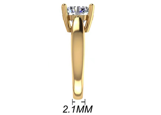 14K Solid Gold Jewellery、Round Cut 2.7ct Natural Solitaire Diamond Ringsを置く手