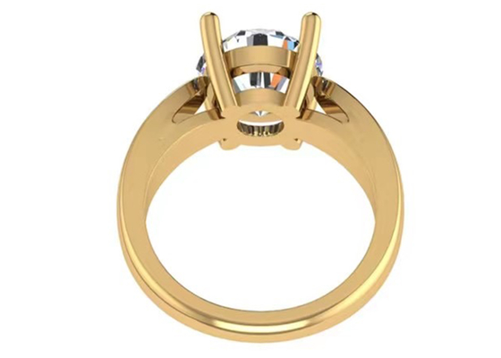 14K Solid Gold Jewellery、Round Cut 2.7ct Natural Solitaire Diamond Ringsを置く手