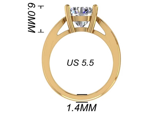 14K Solid Gold Jewellery、Round Cut 2.7ct Natural Solitaire Diamond Ringsを置く手