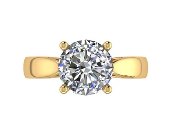 14K Solid Gold Jewellery、Round Cut 2.7ct Natural Solitaire Diamond Ringsを置く手