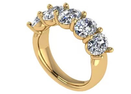 Brilliant楕円形のCut 18k Yellow Gold Engagement Ring 6.43x 4.7x3.03mm ODM