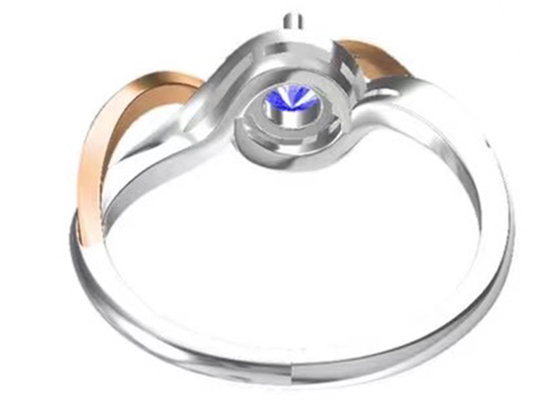 Tanzanite Jewelry 14K Solid Gold JewelleryのクロスオーバーBands RD6.4MM Main Stone