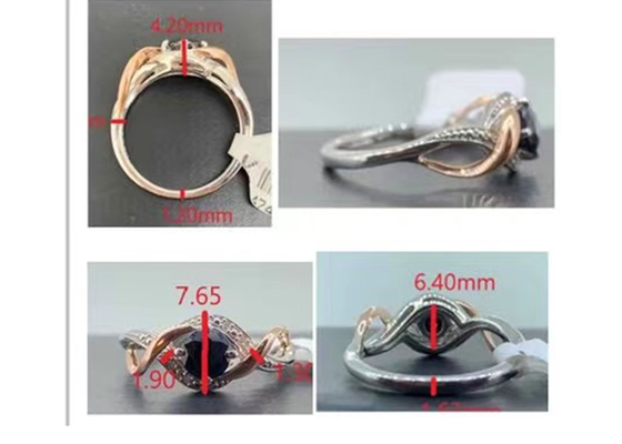 Tanzanite Jewelry 14K Solid Gold JewelleryのクロスオーバーBands RD6.4MM Main Stone
