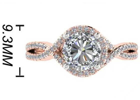 円形のCut 18KローズGold Ring For Engagement S11 SI2 VS1 Average Clarity