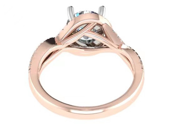 円形のCut 18KローズGold Ring For Engagement S11 SI2 VS1 Average Clarity