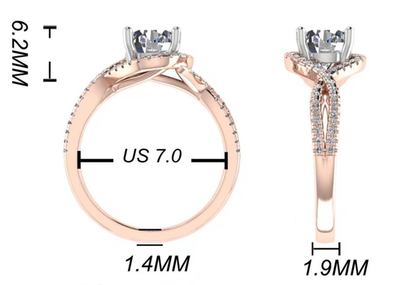 円形のCut 18KローズGold Ring For Engagement S11 SI2 VS1 Average Clarity