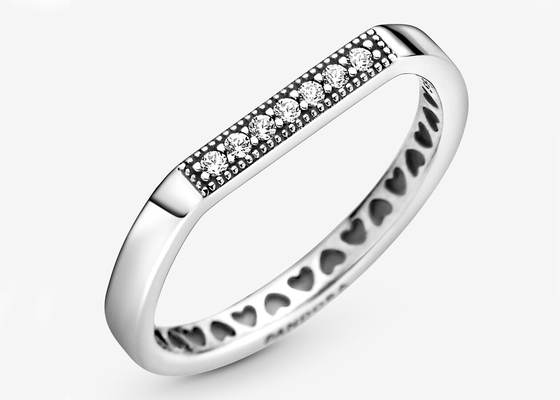 多面的なローズGold Clickerの実質のダイヤモンドの婚約指輪1.2mm×8mm Dimension