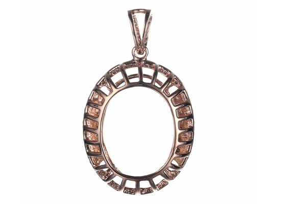 楕円形のShape Semi Mount Jewelry Pendant 10×14mm 2.7g Weight Prong Setting Type