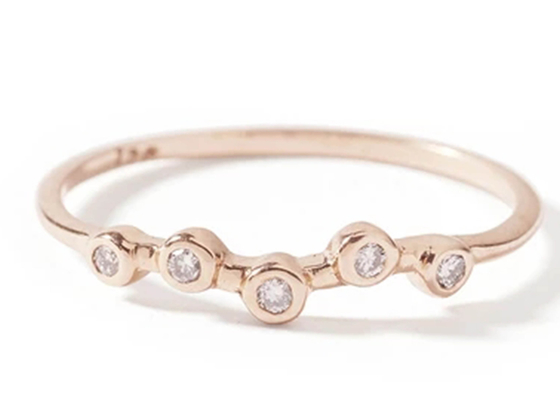 Wedding 1.5mm-2.5mm Band Sizeのための小さい0.10ct 14K Yellow Gold Jewelry Diamond Ring