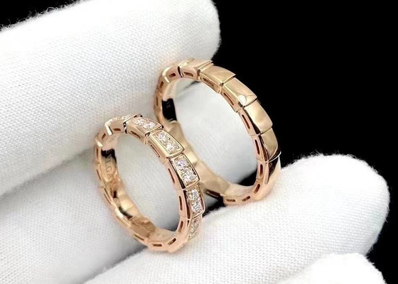 0.41ct Serpenti Viper Ring、18K Natural Diamond Ring Width 4mm