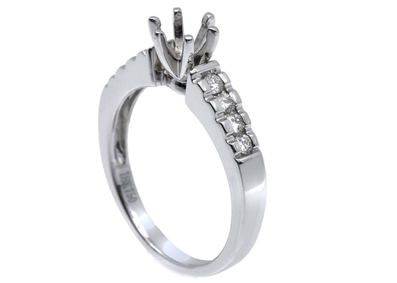 Giftのための0.2ct 8pcs Semi Mount Diamond Ring 14K White Gold Material ODM