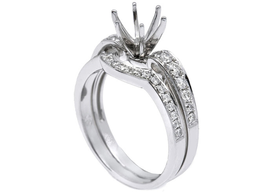 OEM Semi Mount Ring Settings、0.18ct 1.5mm Natural Diamond Ring