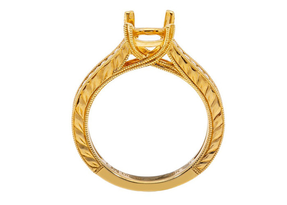 Diamond実質のSemi Mount Jewelry Ring Round Shape Dia 1.6-1.7mm 0.61ct