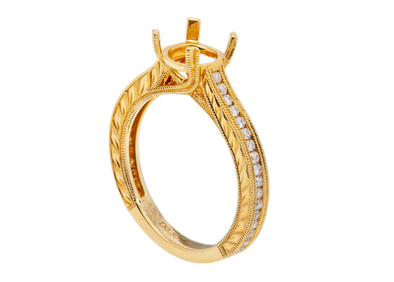 Diamond実質のSemi Mount Jewelry Ring Round Shape Dia 1.6-1.7mm 0.61ct