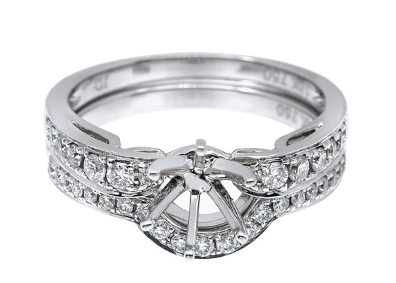 OEM Semi Mount Ring Settings、0.18ct 1.5mm Natural Diamond Ring