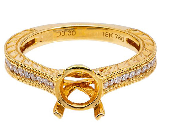 Diamond実質のSemi Mount Jewelry Ring Round Shape Dia 1.6-1.7mm 0.61ct