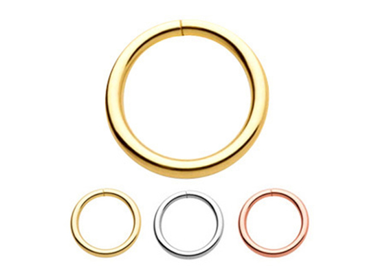 14k Gold Piercing Ring 1/4inches 5/16inches 3/18inches For Nose Lip Ear