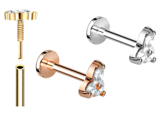 螺旋形のGold Body Piercing Jewelry Earring Barbellの形5mm 8mm 10mm Dimension